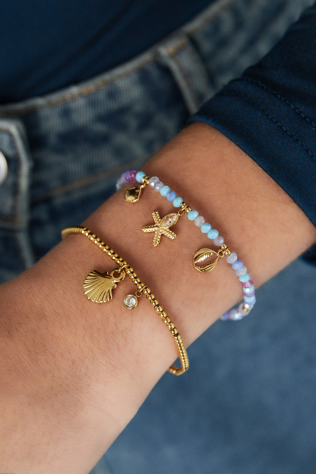 pulsera sencilla concha brillante