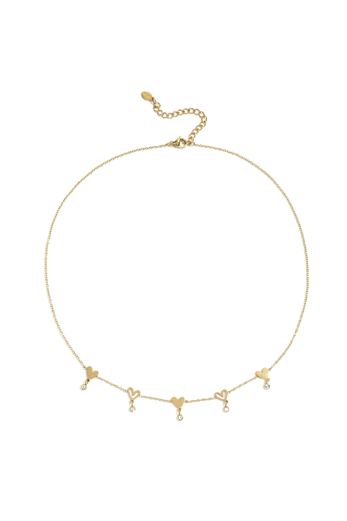 Collares de cadena de acero inoxidable con forma de corazón, informales, diarios, serie sencilla, joyería para mujer