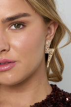 Pendientes de cobre con diseño geométrico, elegantes y lujosos de Navidad para mujer.