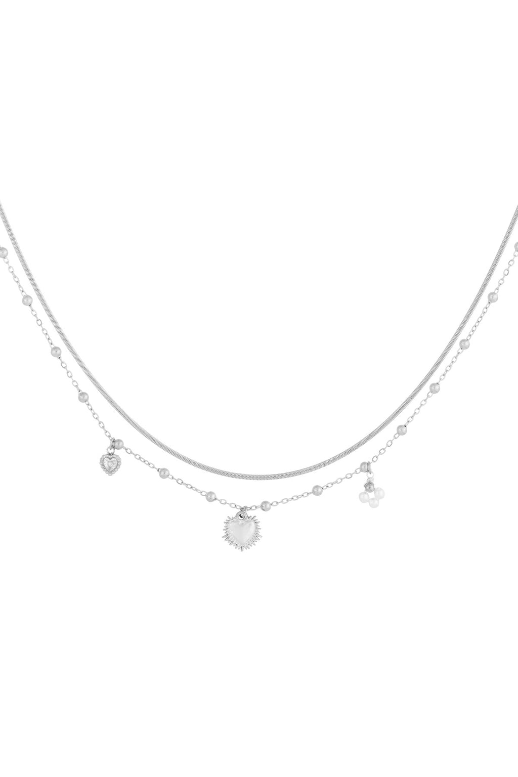 cadena doble con dije de corazón