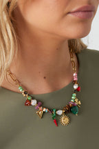 Collares de cuentas con forma de corazón y sol, estilo casual, diario, étnico, joyería para mujer