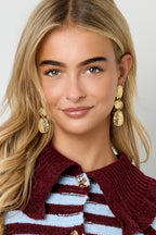 Pendientes colgantes de acero inoxidable de forma irregular, estilo casual y sencillo para uso diario. Joyería femenina.