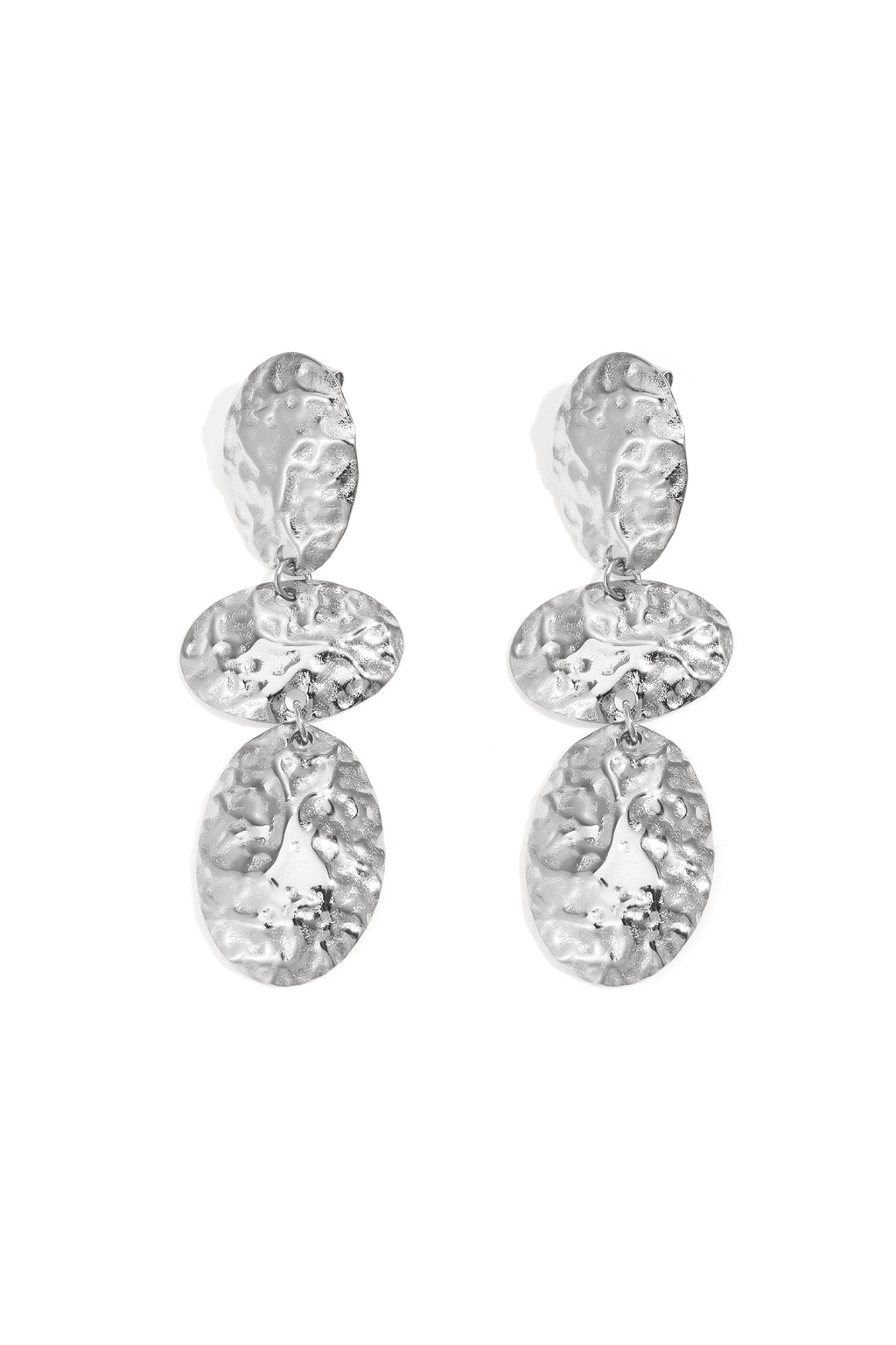 Pendientes colgantes de acero inoxidable de forma irregular, estilo casual y sencillo para uso diario. Joyería femenina.