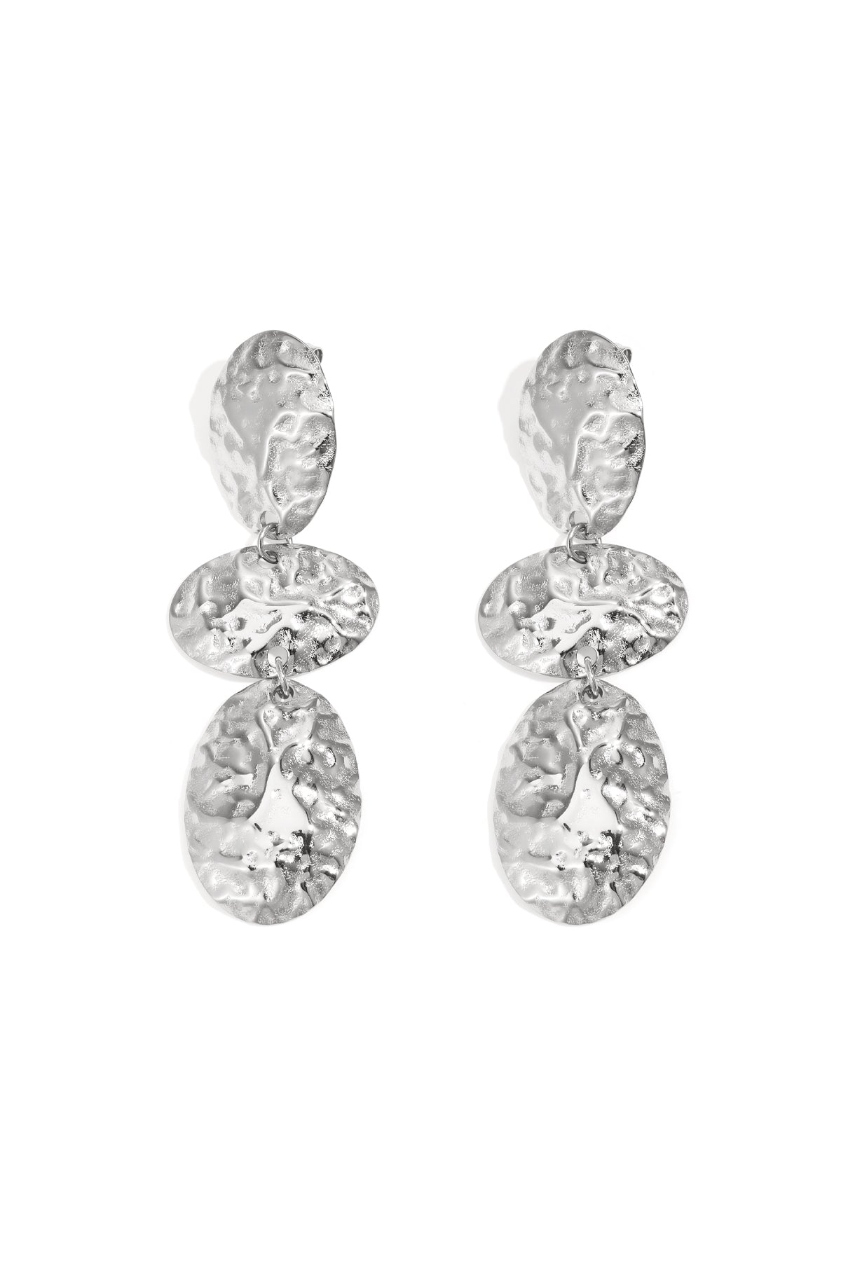 Pendientes colgantes de acero inoxidable de forma irregular, estilo casual y sencillo para uso diario. Joyería femenina.