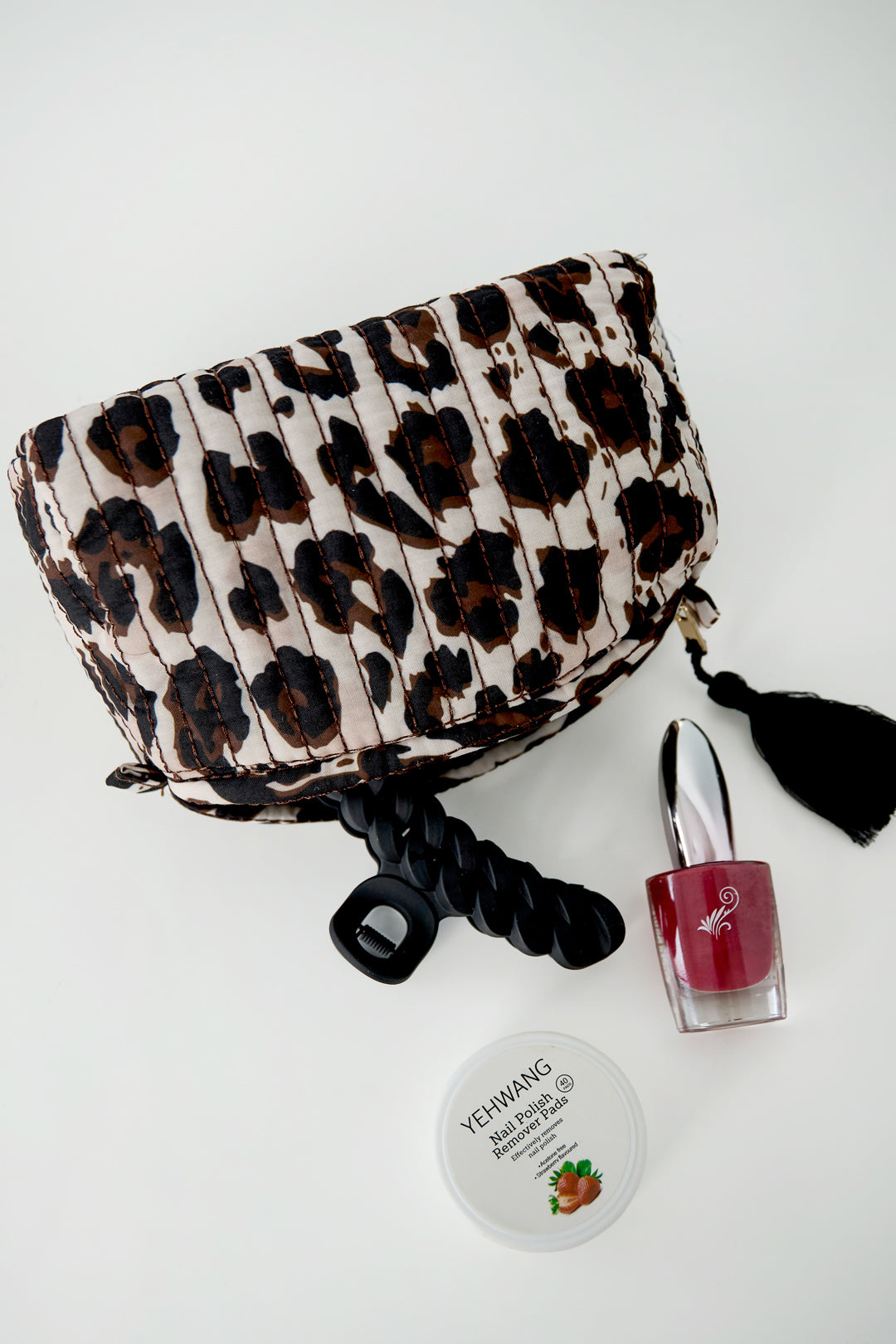 Bolsas de maquillaje con estampado de leopardo para uso diario, poliéster, accesorios de uso diario