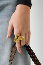 Anillos de acero inoxidable con diseño de flores, estilo casual, diario, sencillo, para mujer
