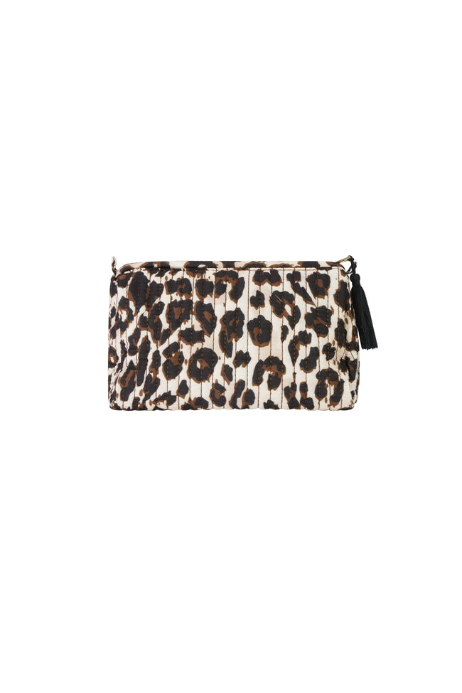 Bolsas de maquillaje con estampado de leopardo para uso diario, poliéster, accesorios de uso diario Hover Image