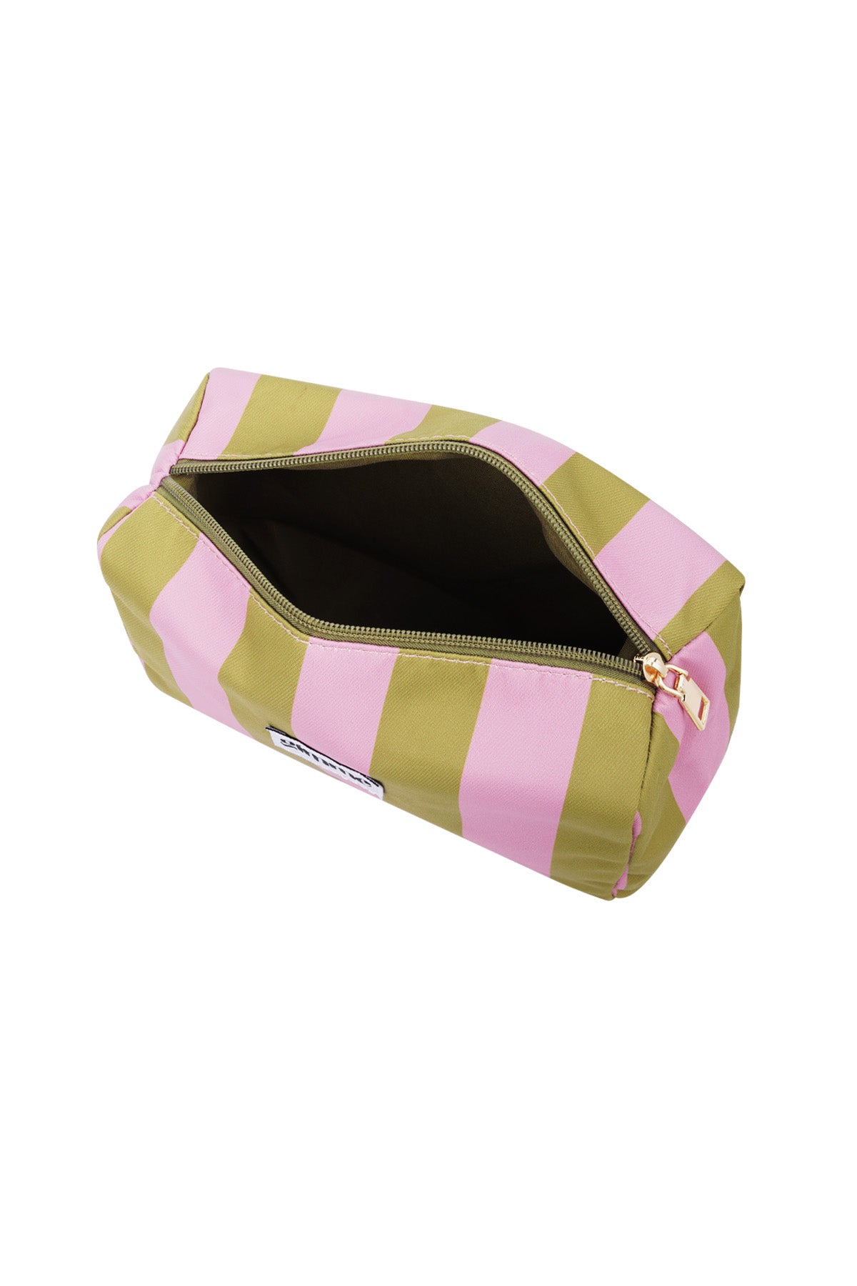 Bolsa de maquillaje rayas grandes - Rosa verde