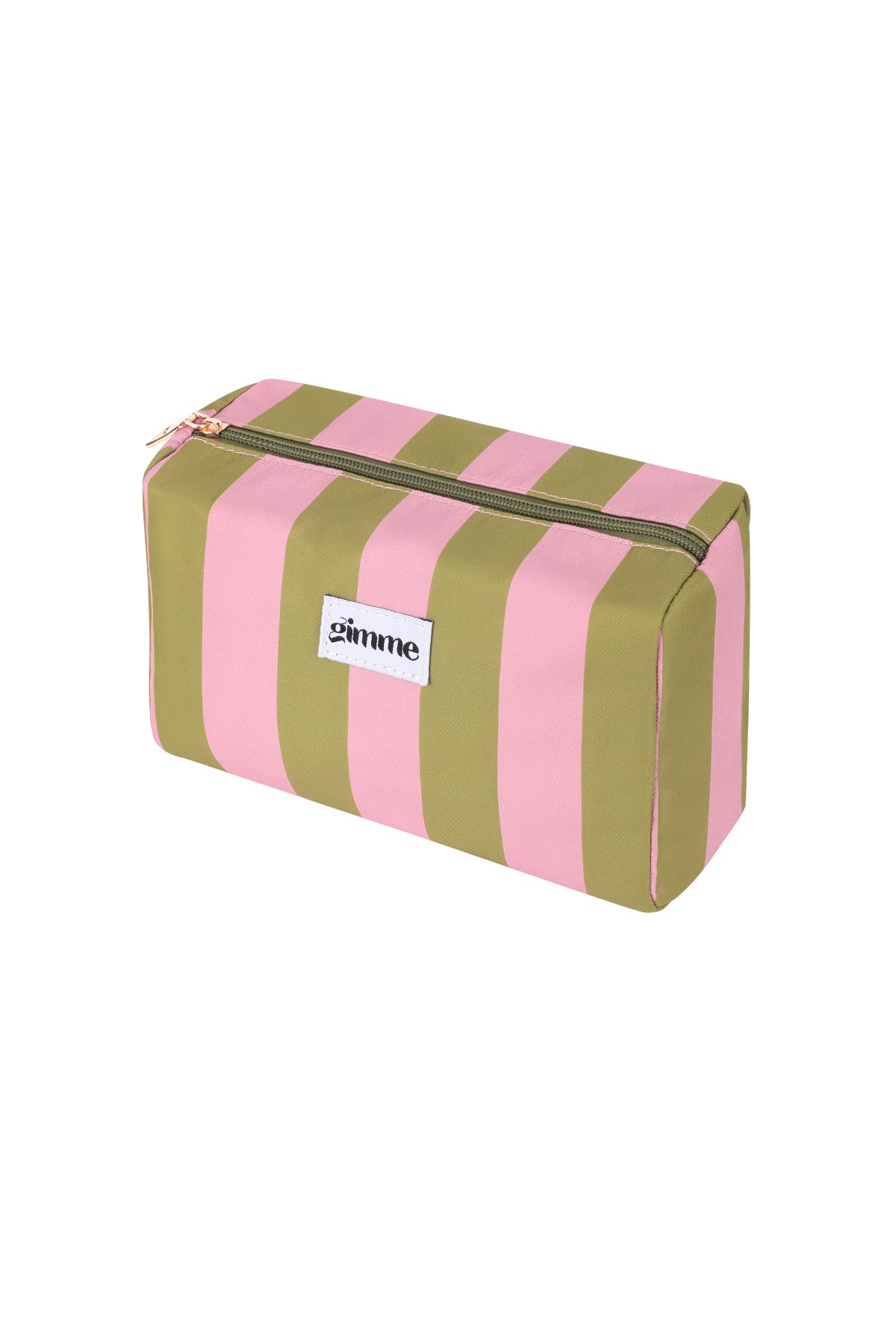 Bolsa de maquillaje rayas grandes - Rosa verde