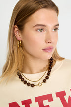 Collares de cuentas acrílicas, cuentas retro, serie clásica diaria, joyería para mujer, 16 mm