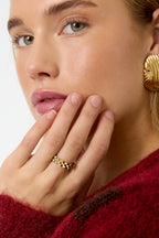 Anillos minimalistas de acero inoxidable de forma irregular, serie simple diaria, joyería para mujer