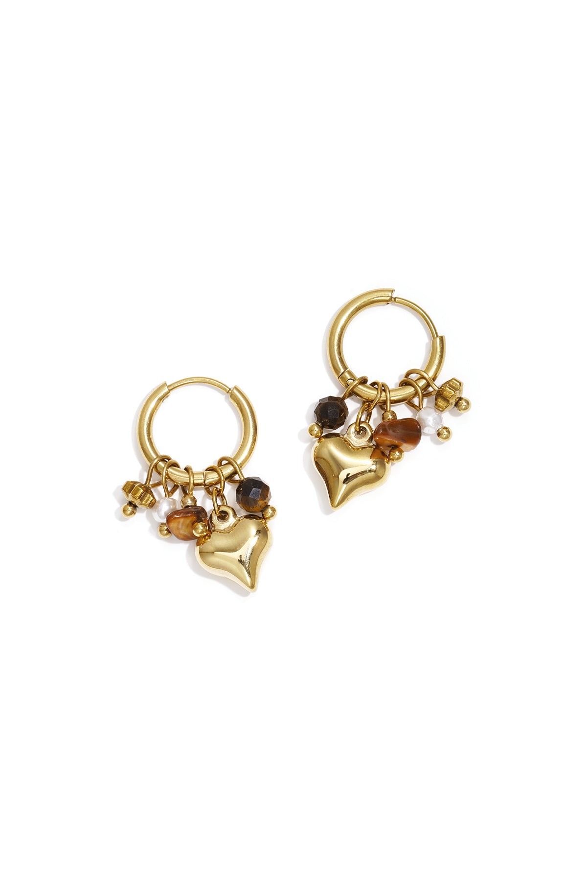 Pendientes colgantes de acero inoxidable con forma de corazón, serie diaria y sencilla, joyería para mujer.