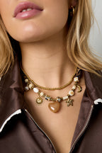 Collares de cuentas Corazón Sol Estampado de leopardo Estrella Luna Serie casual diaria Simple Joyería de mujer