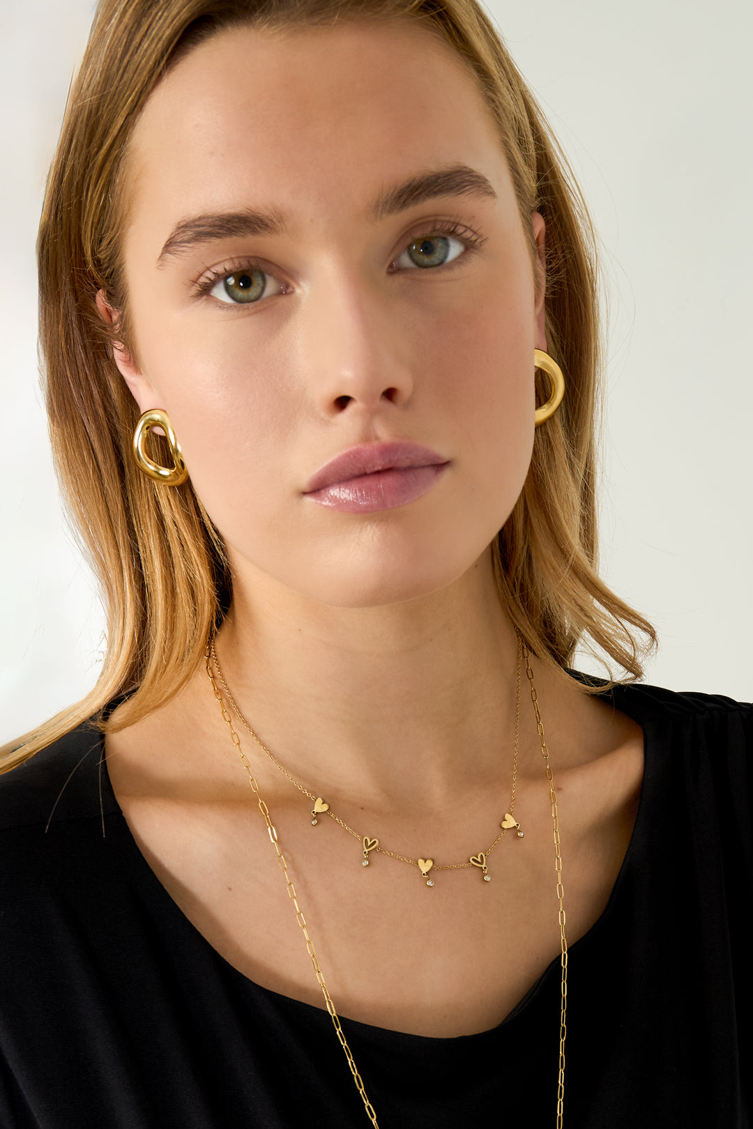 Collares de cadena de acero inoxidable con forma de corazón, informales, diarios, serie sencilla, joyería para mujer