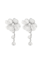Pendientes colgantes de acero inoxidable con diseño de flores, estilo casual, diario, sencillo, para mujer.