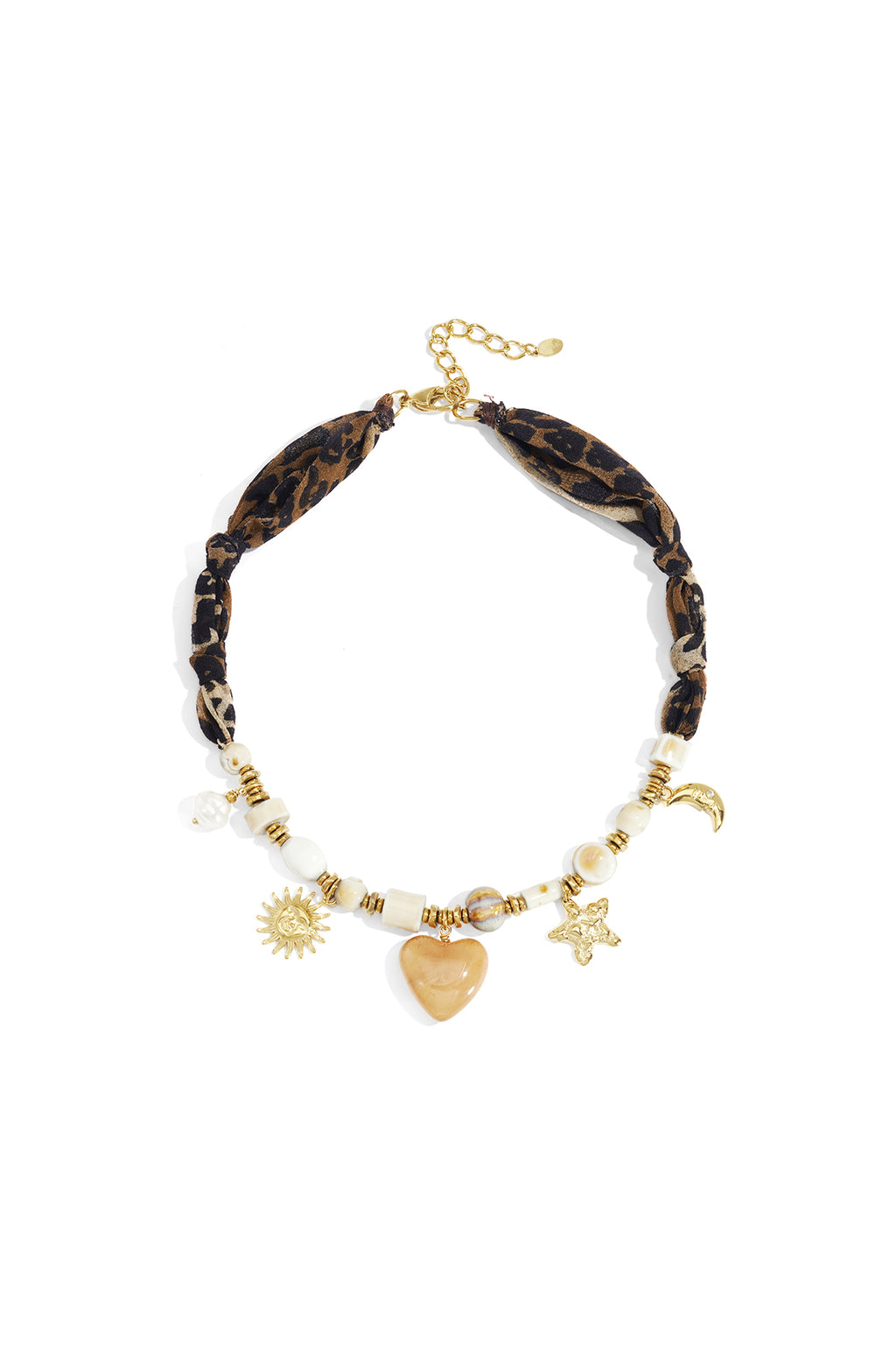 Collares de cuentas Corazón Sol Estampado de leopardo Estrella Luna Serie casual diaria Simple Joyería de mujer