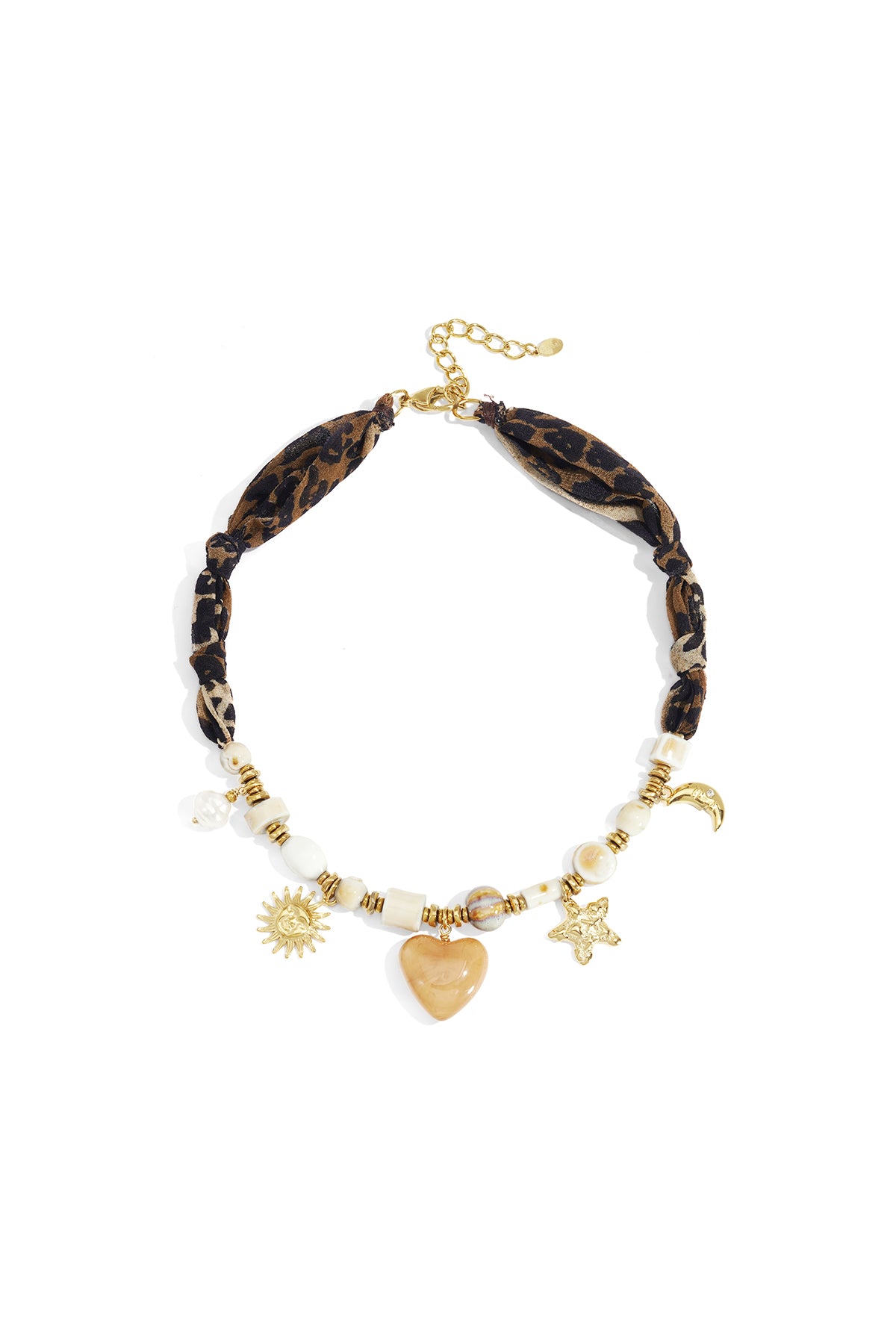 Collares de cuentas Corazón Sol Estampado de leopardo Estrella Luna Serie casual diaria Simple Joyería de mujer