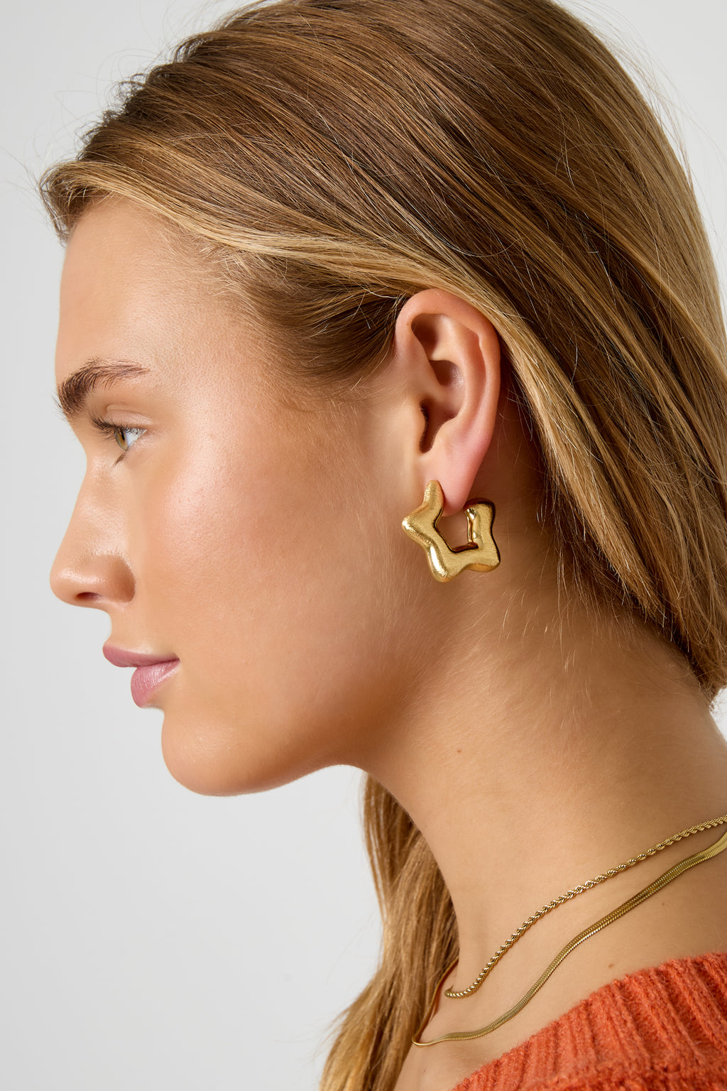 Pendientes de aro Estrella Serie Casual Diario Simple Joyería de mujer