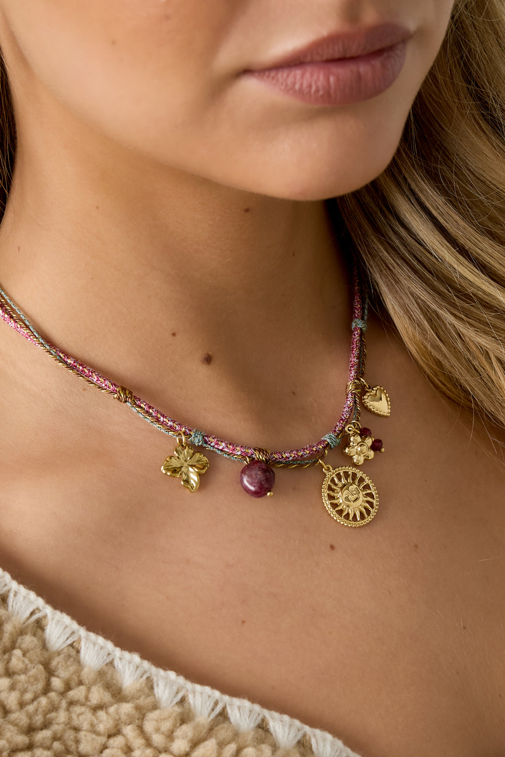 Collares colgantes de acero inoxidable Flor Casual Diario Serie Simple Joyería de mujer